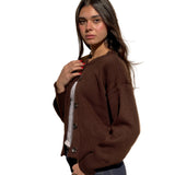 Georgina - Καφέ Πλεκτή Ζακέτα με Κουμπιά (Brown Buttoned Knit Cardigan)